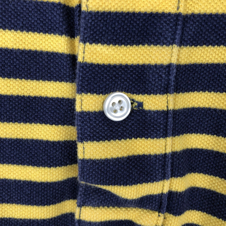90'S J.Crew Short-Sleeve Striped Polo Shirt, Men's Size XL (Equivalent), Vintage cotton yellow type Vintage Second Hand