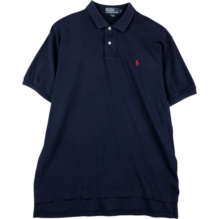 Ralph Lauren POLO by Ralph Lauren short sleeve polo shirt, men's size L cotton navy blue type Vintage Second Hand