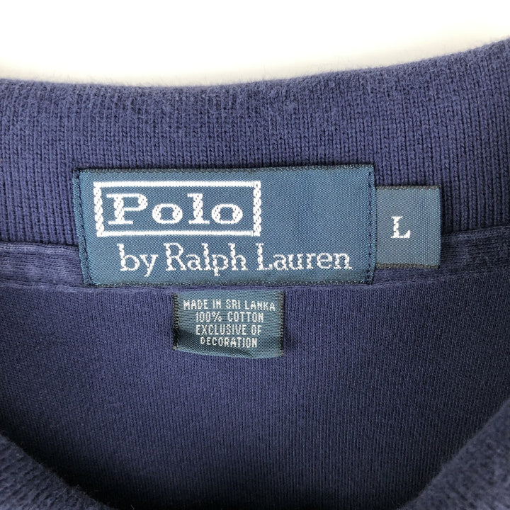 Ralph Lauren POLO by Ralph Lauren short sleeve polo shirt, men's size L cotton navy blue type Vintage Second Hand