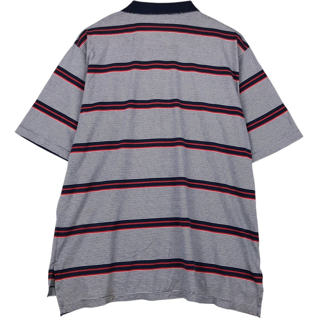 Ralph Lauren POLO GOLF Short Sleeve Striped Polo Shirt Men's XL cotton navy blue type Vintage Second Hand