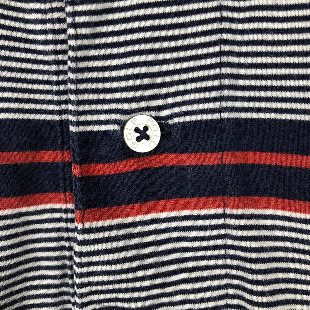 Ralph Lauren POLO GOLF Short Sleeve Striped Polo Shirt Men's XL cotton navy blue type Vintage Second Hand