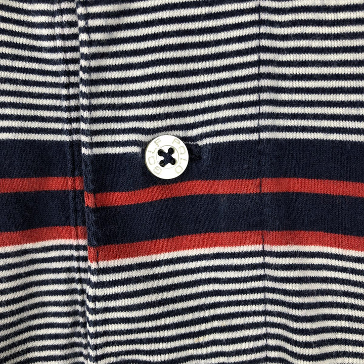 Ralph Lauren POLO GOLF Short Sleeve Striped Polo Shirt Men's XL cotton navy blue type Vintage Second Hand