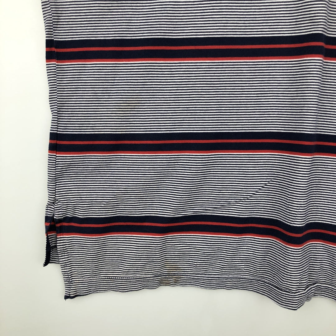 Ralph Lauren POLO GOLF Short Sleeve Striped Polo Shirt Men's XL cotton navy blue type Vintage Second Hand
