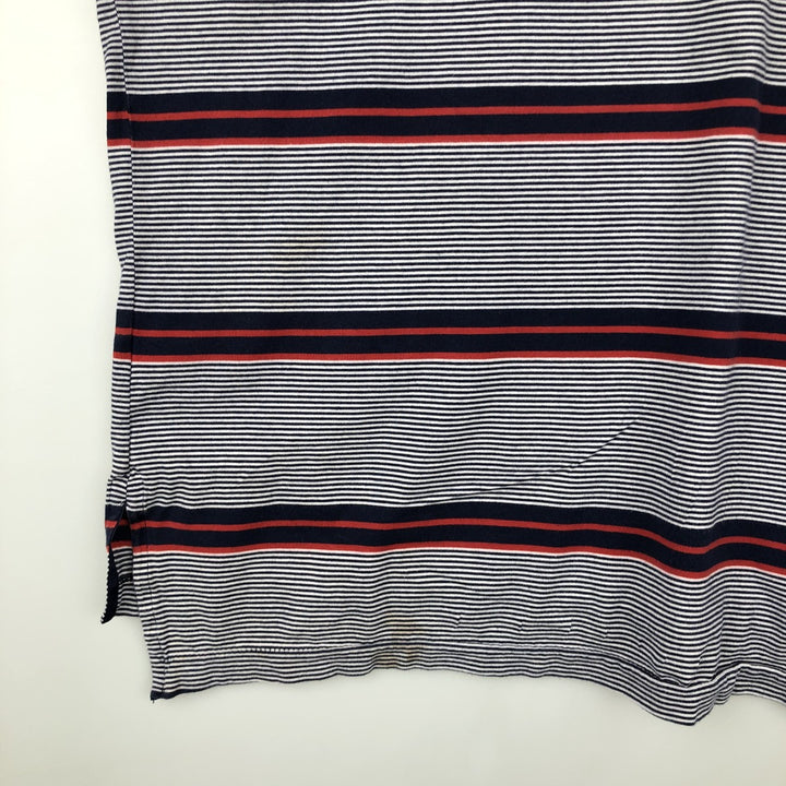 Ralph Lauren POLO GOLF Short Sleeve Striped Polo Shirt Men's XL cotton navy blue type Vintage Second Hand