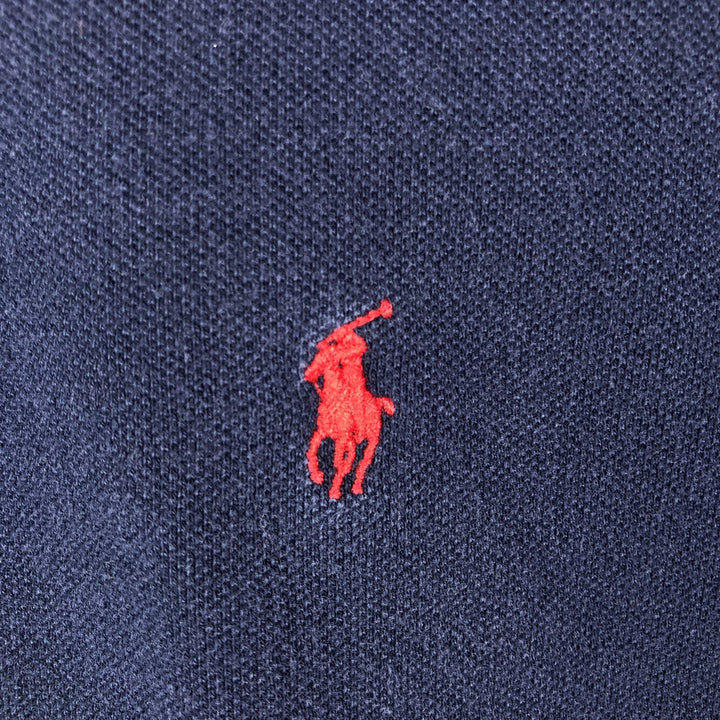 Ralph Lauren POLO by Ralph Lauren short-sleeved polo shirt, Made in USA, Men's size L cotton navy blue type Vintage Second Hand
