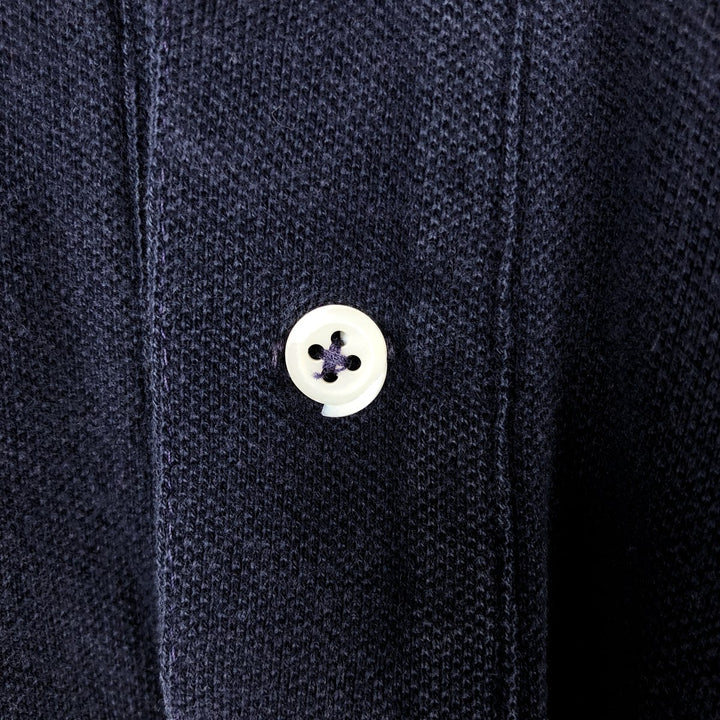 Ralph Lauren POLO by Ralph Lauren short-sleeved polo shirt, Made in USA, Men's size L cotton navy blue type Vintage Second Hand