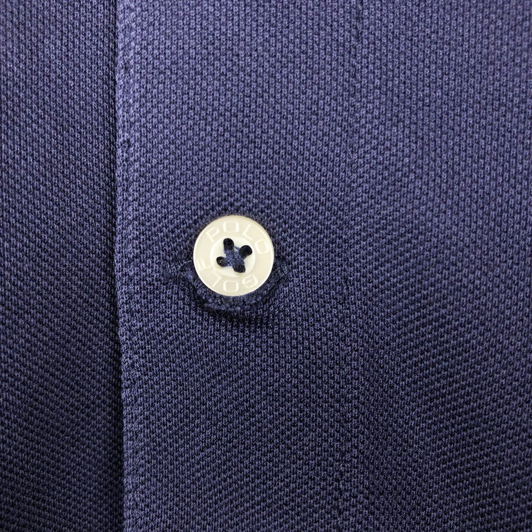 Ralph Lauren POLO GOLF Polo Golf short sleeve polo shirt for men size L Pima Cotton navy blue type Vintage Second Hand