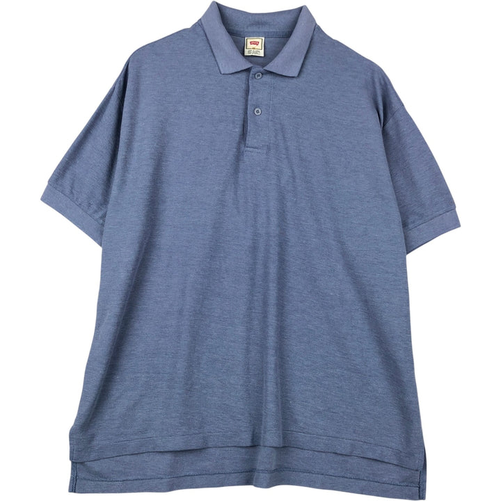 90'S Levi's short sleeve polo shirt, men's XL size, vintage polyester Blue type light blue Vintage Second Hand