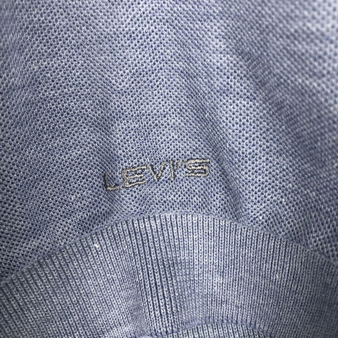 90'S Levi's short sleeve polo shirt, men's XL size, vintage polyester Blue type light blue Vintage Second Hand