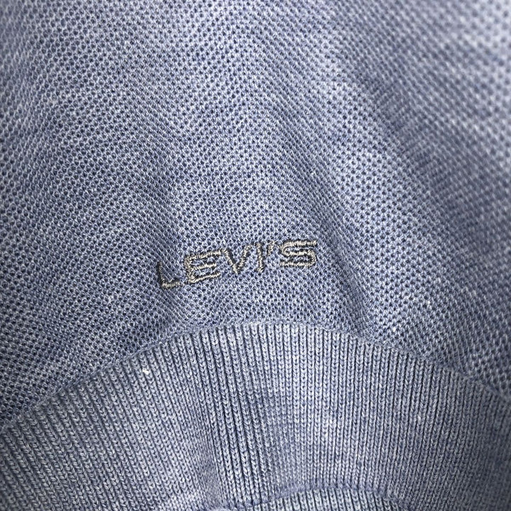 90'S Levi's short sleeve polo shirt, men's XL size, vintage polyester Blue type light blue Vintage Second Hand