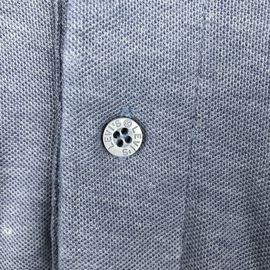 90'S Levi's short sleeve polo shirt, men's XL size, vintage polyester Blue type light blue Vintage Second Hand