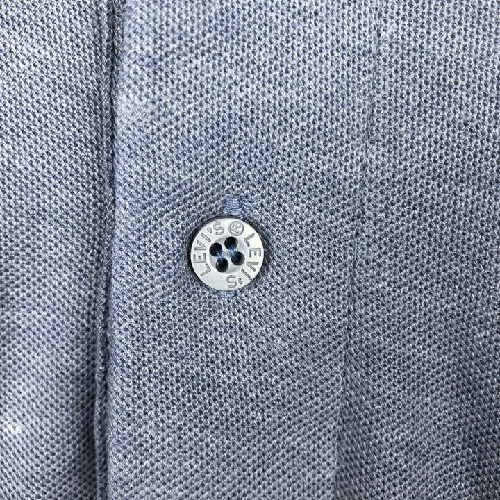 90'S Levi's short sleeve polo shirt, men's XL size, vintage polyester Blue type light blue Vintage Second Hand