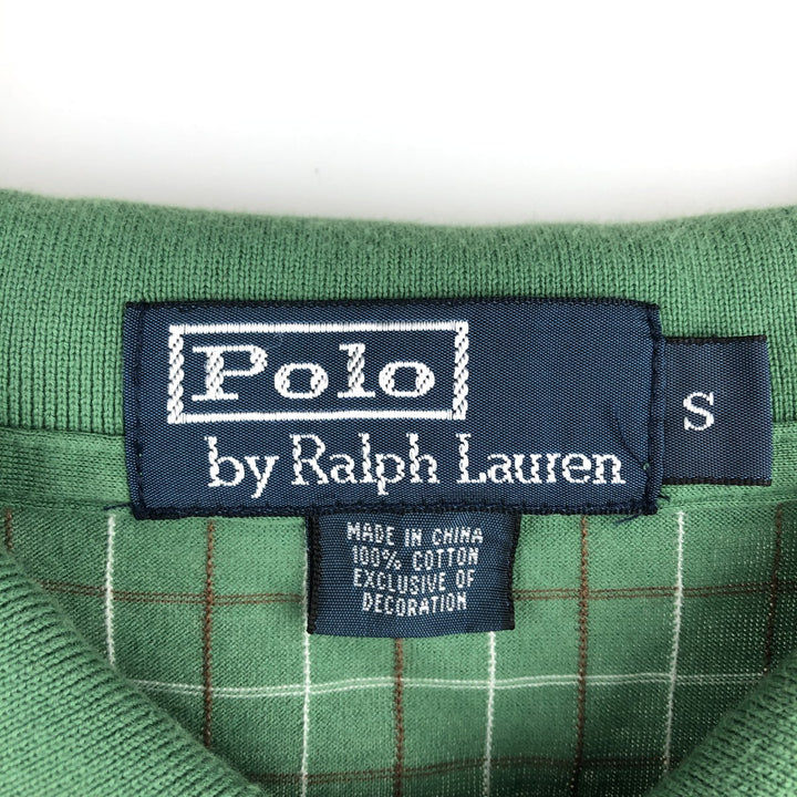 Ralph Lauren POLO by Ralph Lauren Short-Sleeve Check Polo Shirt, Men's Size S (approx.) cotton green type Vintage Second Hand