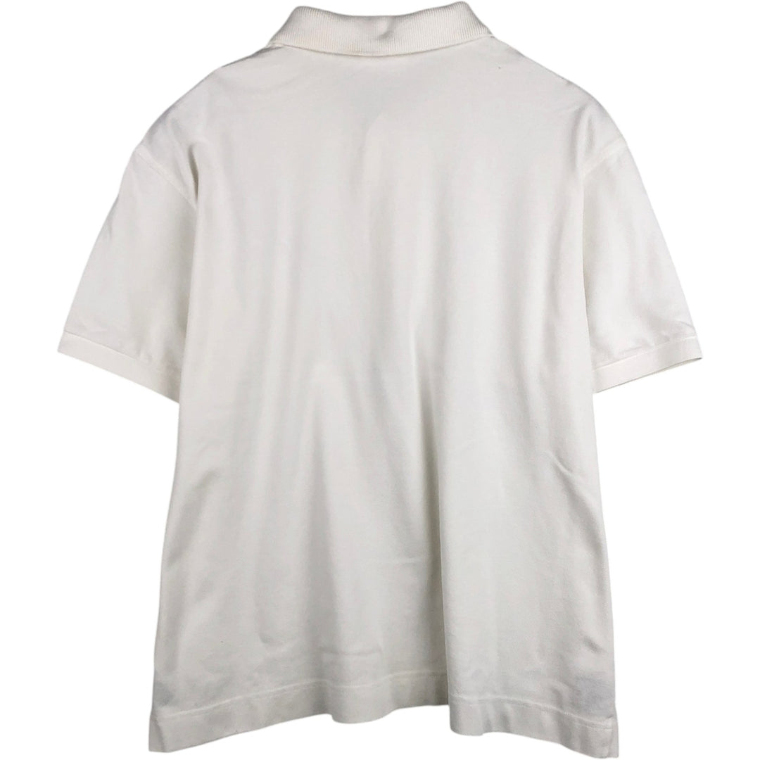 Lacoste short sleeve polo shirt, men's XL size cotton white type Vintage Second Hand