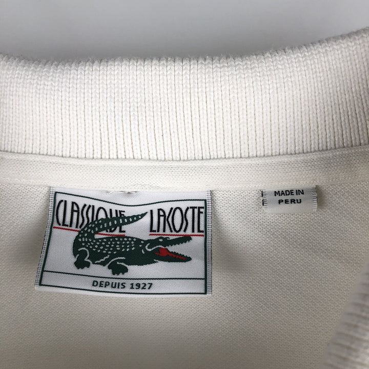 Lacoste short sleeve polo shirt, men's XL size cotton white type Vintage Second Hand