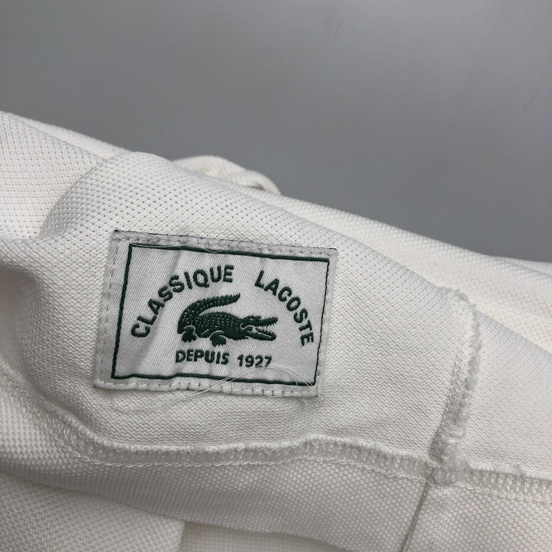 Lacoste short sleeve polo shirt, men's XL size cotton white type Vintage Second Hand