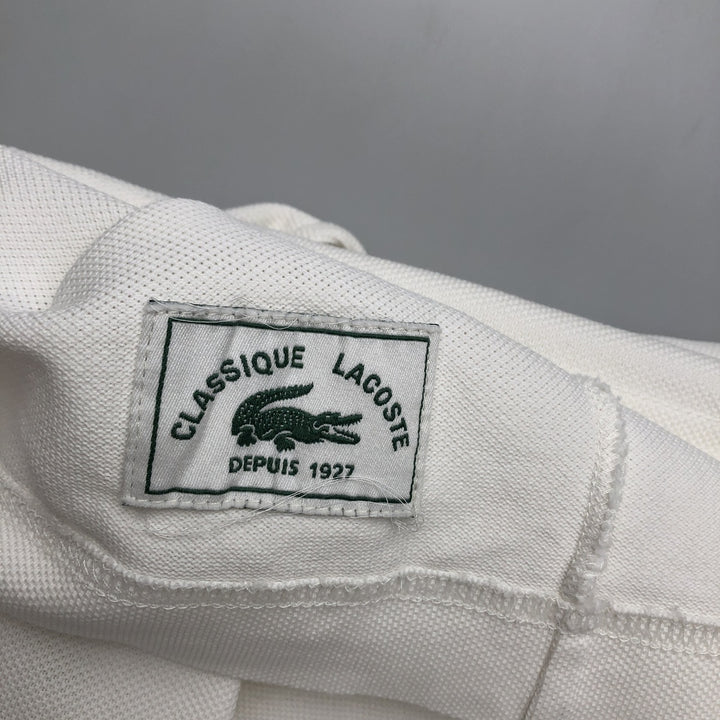 Lacoste short sleeve polo shirt, men's XL size cotton white type Vintage Second Hand