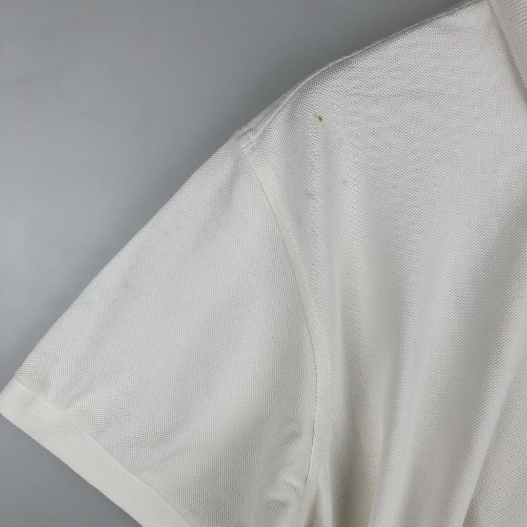 Lacoste short sleeve polo shirt, men's XL size cotton white type Vintage Second Hand