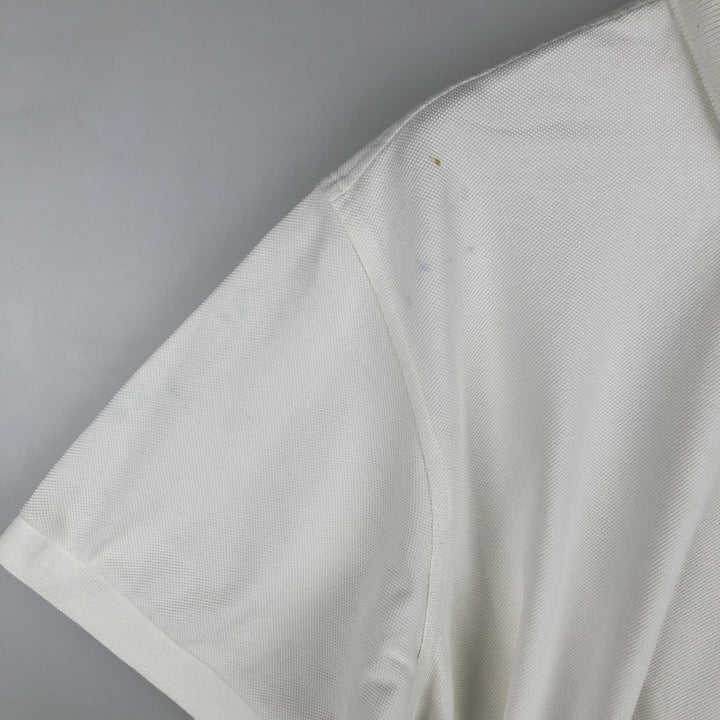 Lacoste short sleeve polo shirt, men's XL size cotton white type Vintage Second Hand