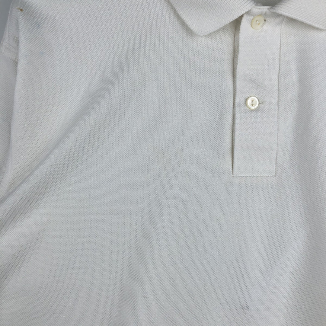 Lacoste short sleeve polo shirt, men's XL size cotton white type Vintage Second Hand
