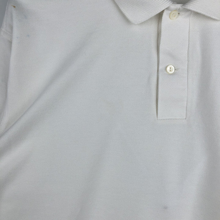 Lacoste short sleeve polo shirt, men's XL size cotton white type Vintage Second Hand