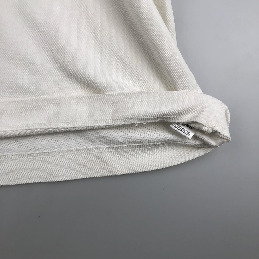 Lacoste short sleeve polo shirt, men's XL size cotton white type Vintage Second Hand