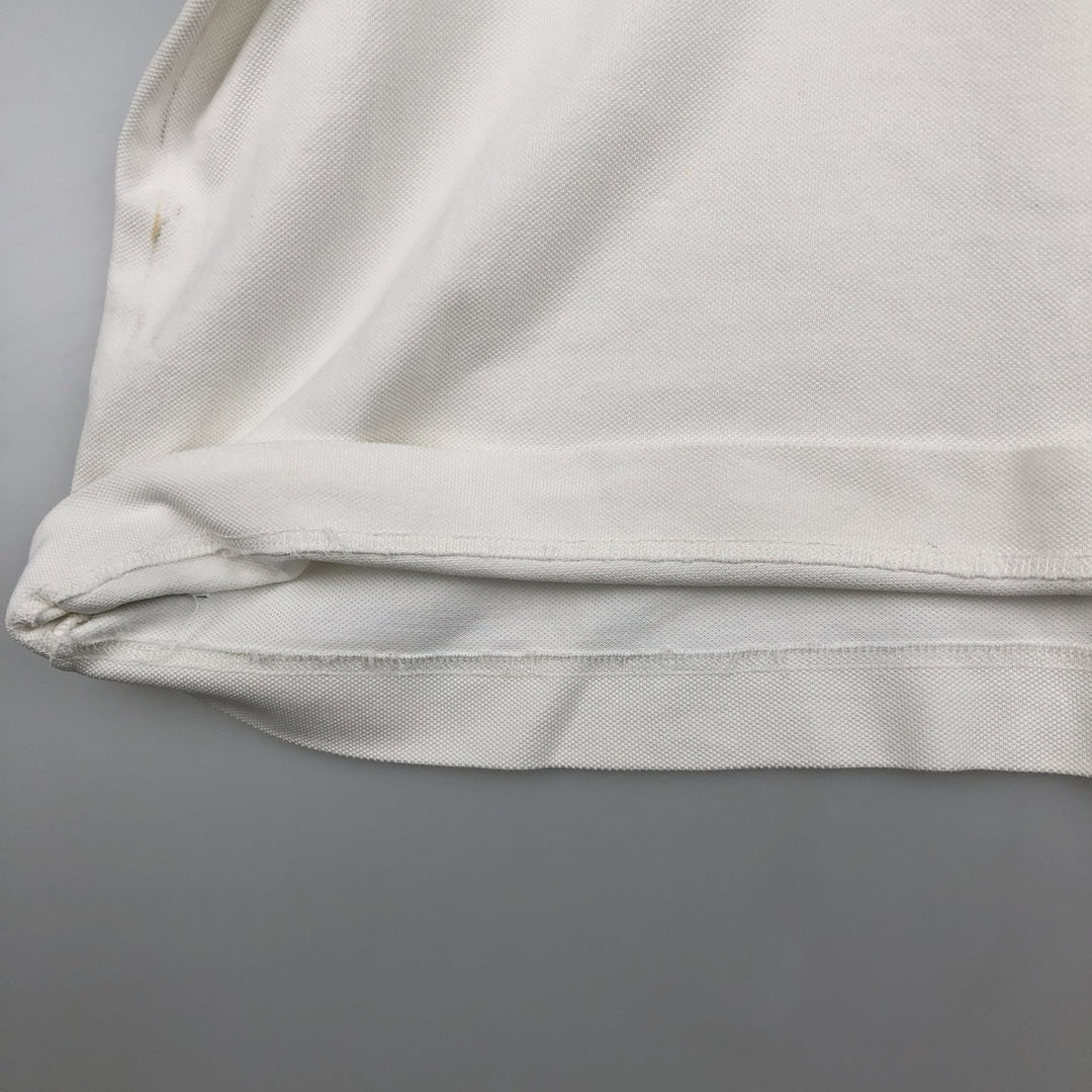 Lacoste short sleeve polo shirt, men's XL size cotton white type Vintage Second Hand