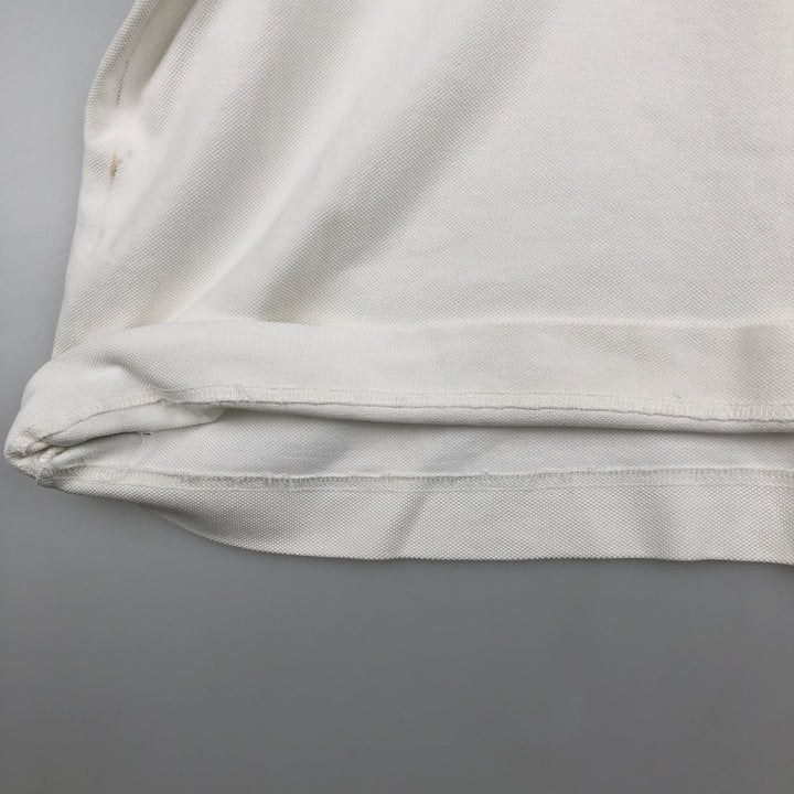 Lacoste short sleeve polo shirt, men's XL size cotton white type Vintage Second Hand