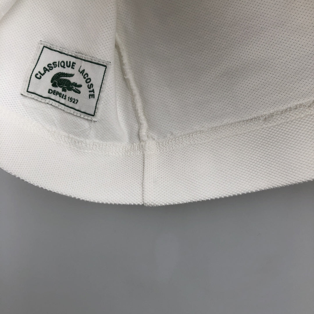 Lacoste short sleeve polo shirt, men's XL size cotton white type Vintage Second Hand