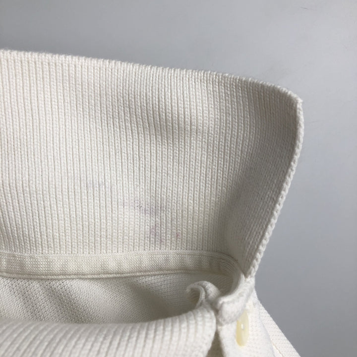 Lacoste short sleeve polo shirt, men's XL size cotton white type Vintage Second Hand
