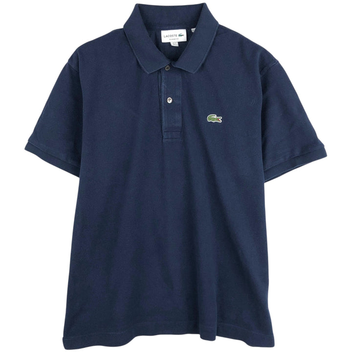 Lacoste LACOSTE French design short sleeve polo shirt men's size L cotton navy blue type Vintage Second Hand