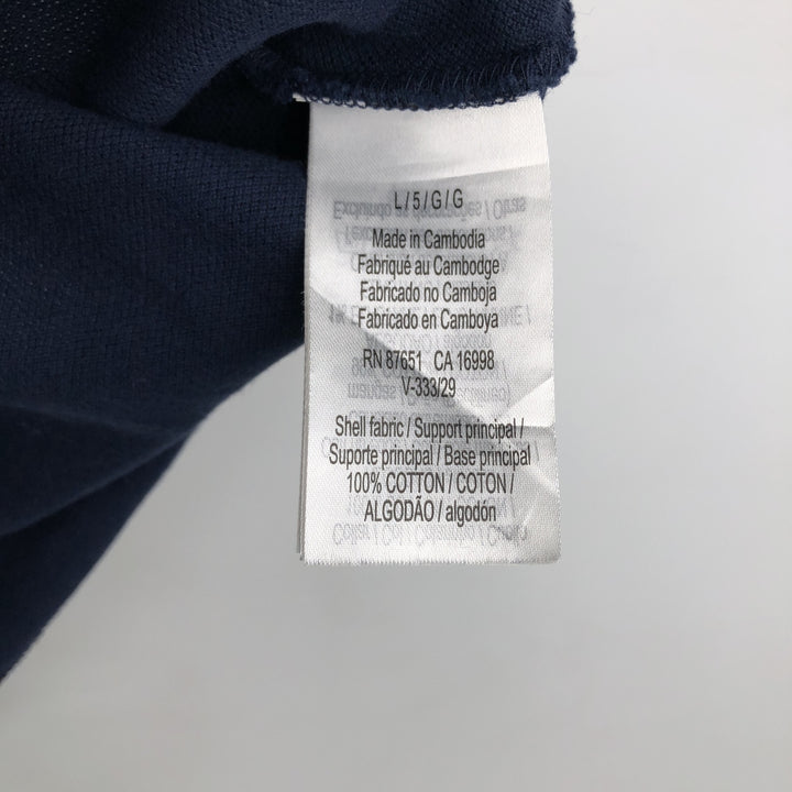 Lacoste LACOSTE French design short sleeve polo shirt men's size L cotton navy blue type Vintage Second Hand