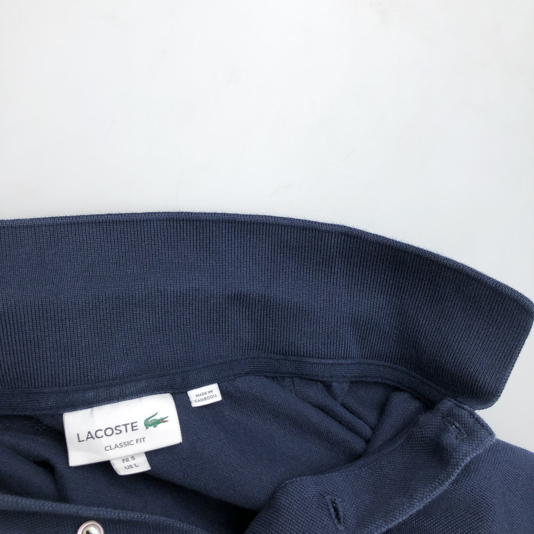 Lacoste LACOSTE French design short sleeve polo shirt men's size L cotton navy blue type Vintage Second Hand