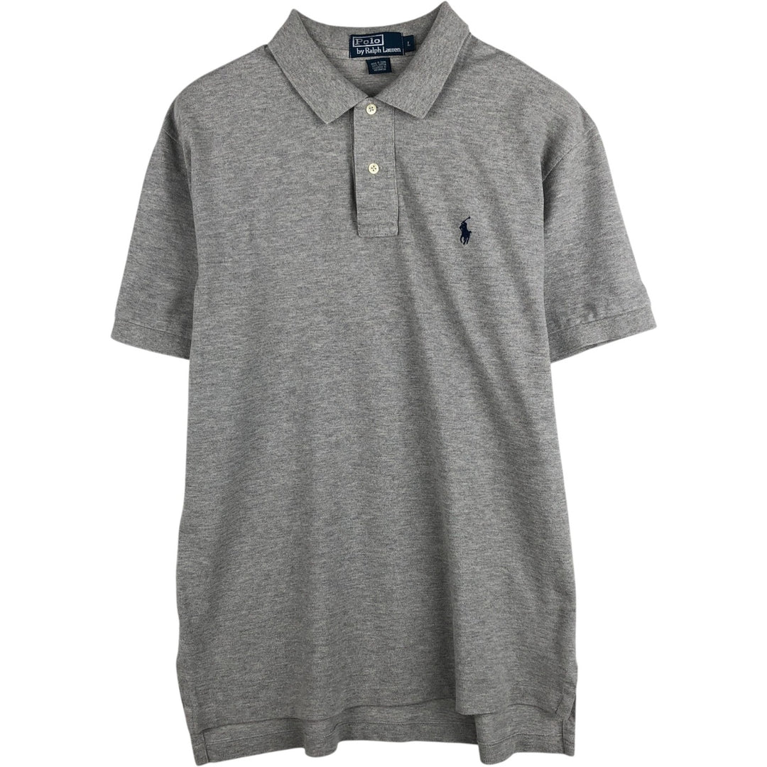 Ralph Lauren POLO by Ralph Lauren short sleeve polo shirt, men's size L cotton gray type Vintage Second Hand