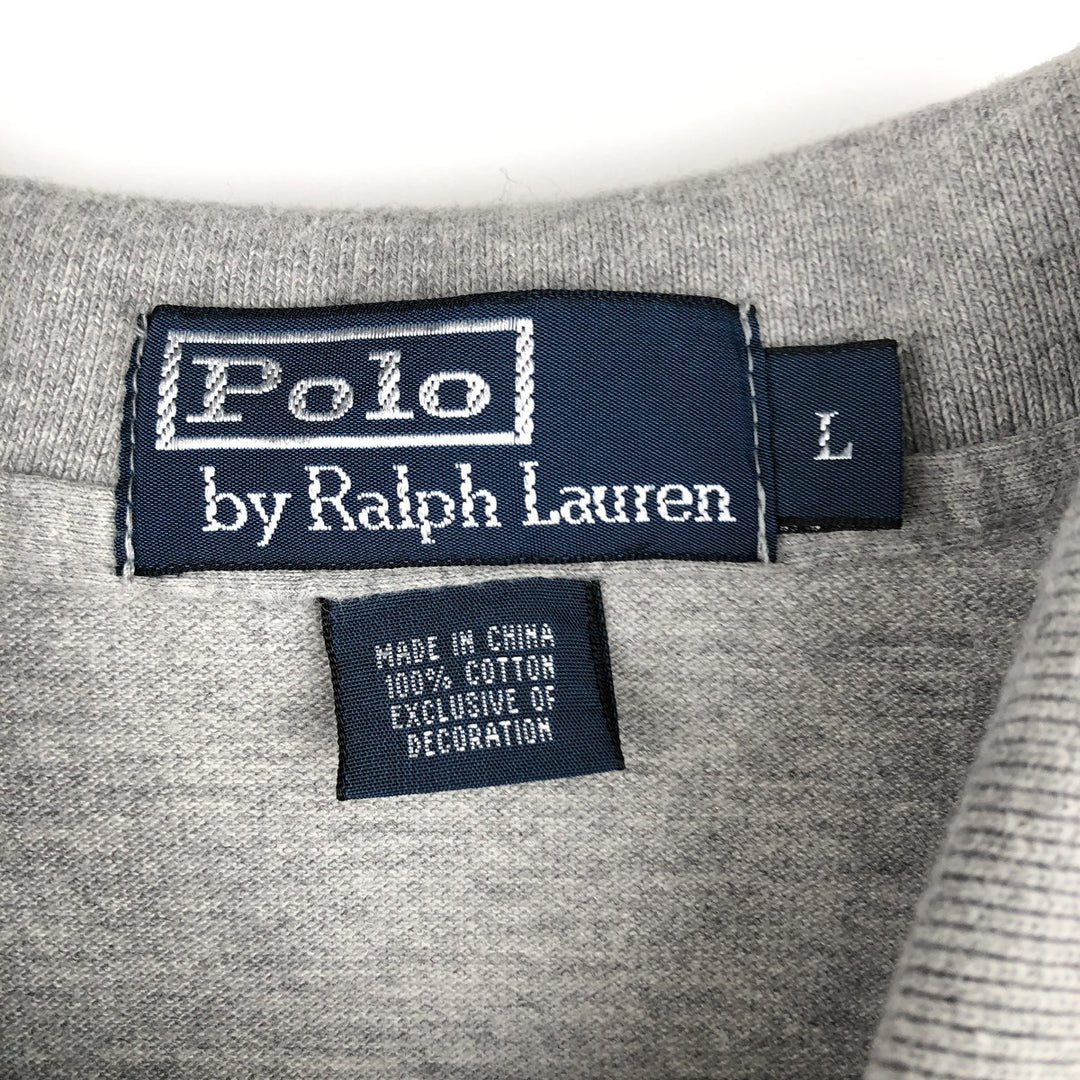 Ralph Lauren POLO by Ralph Lauren short sleeve polo shirt, men's size L cotton gray type Vintage Second Hand