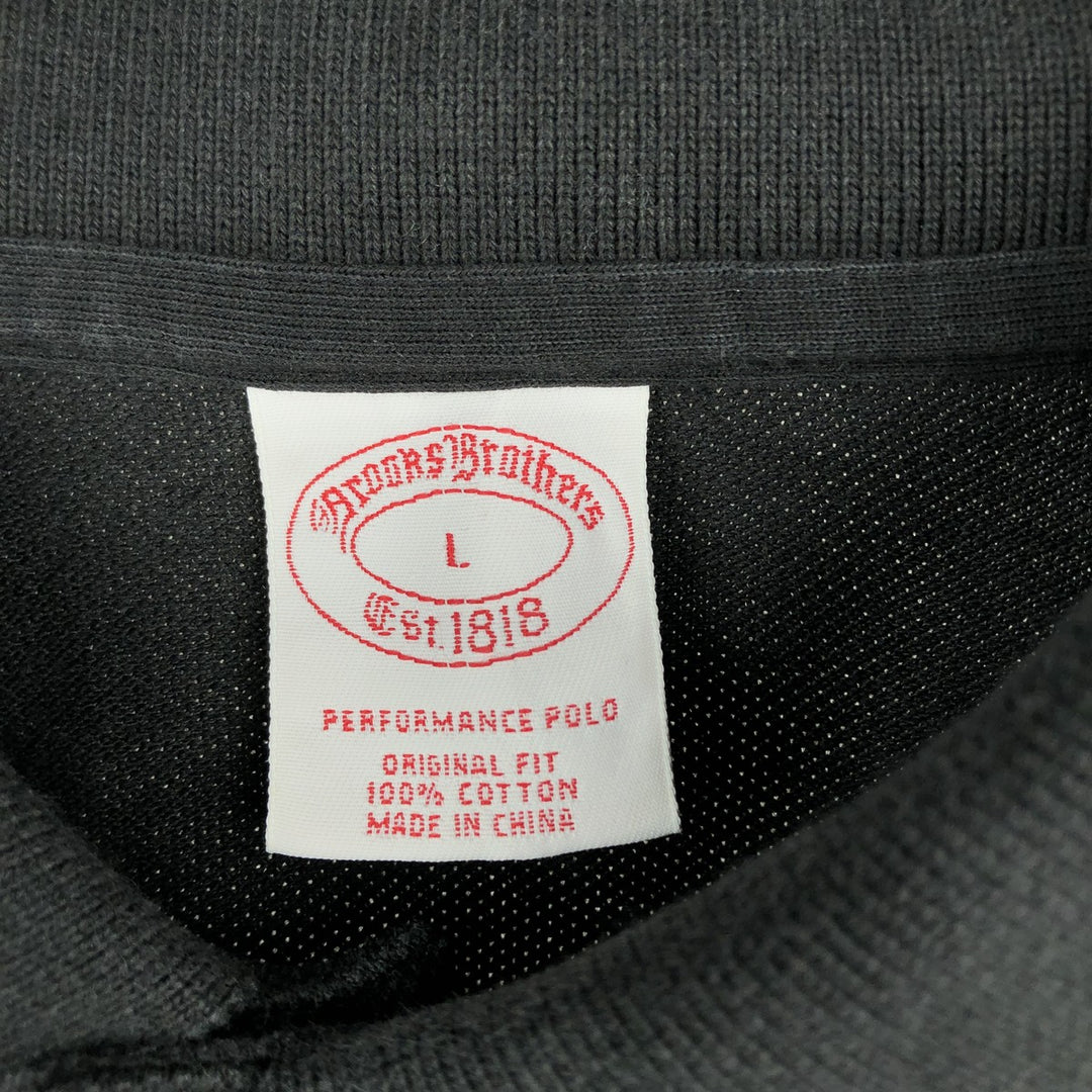 Brooks Brothers Est.1818 Short-Sleeve Polo Shirt, Men's Size L (approx.) cotton black type Vintage Second Hand