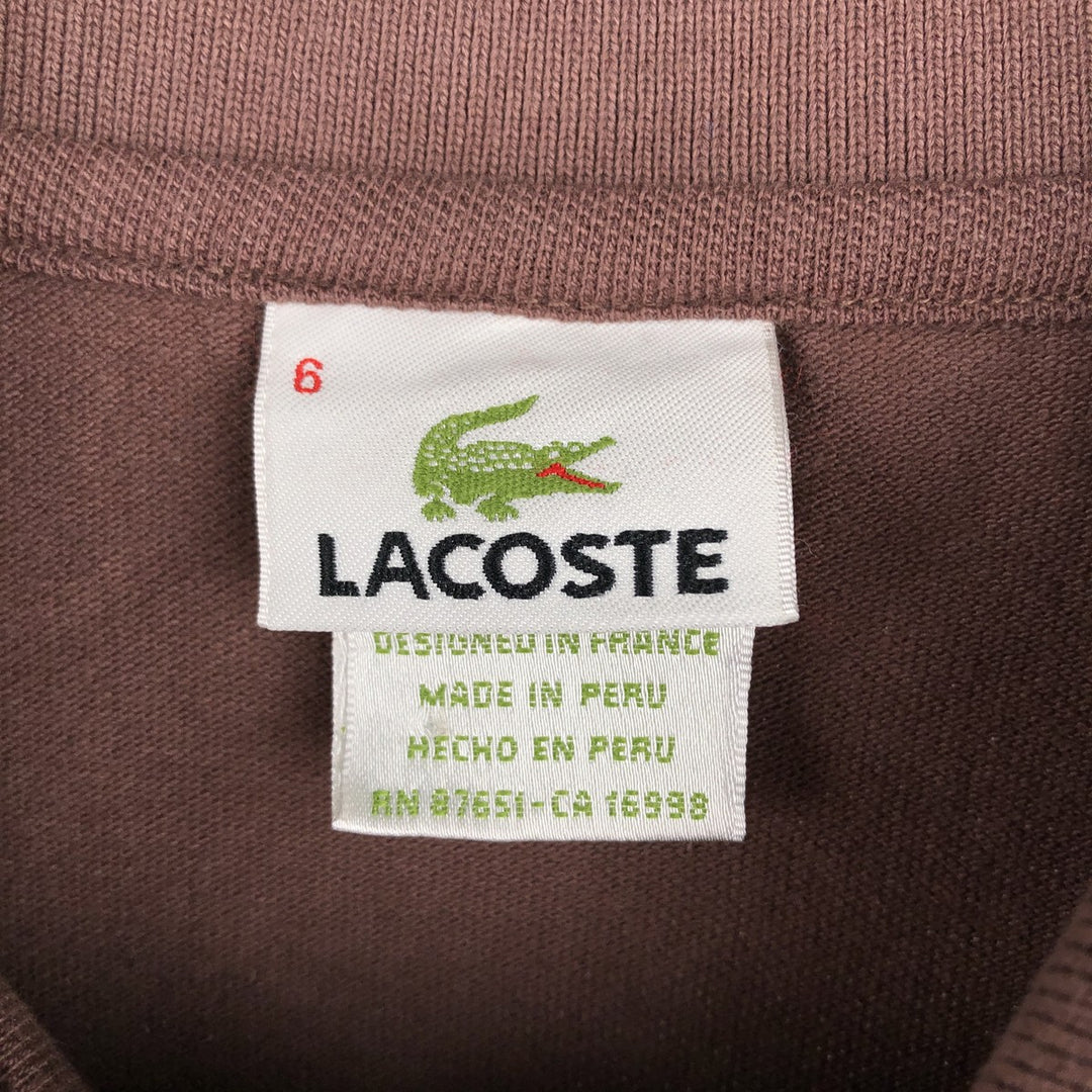 Lacoste LACOSTE French design short sleeve polo shirt size 6 men's XL equivalent cotton brown type Vintage Second Hand
