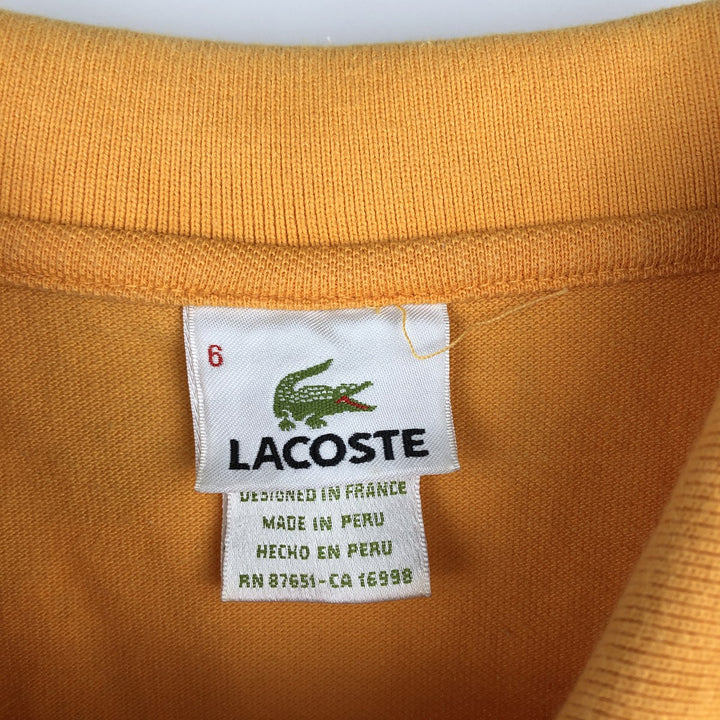 Lacoste LACOSTE French design short sleeve polo shirt size 6 men's XL equivalent cotton orange type Vintage Second Hand