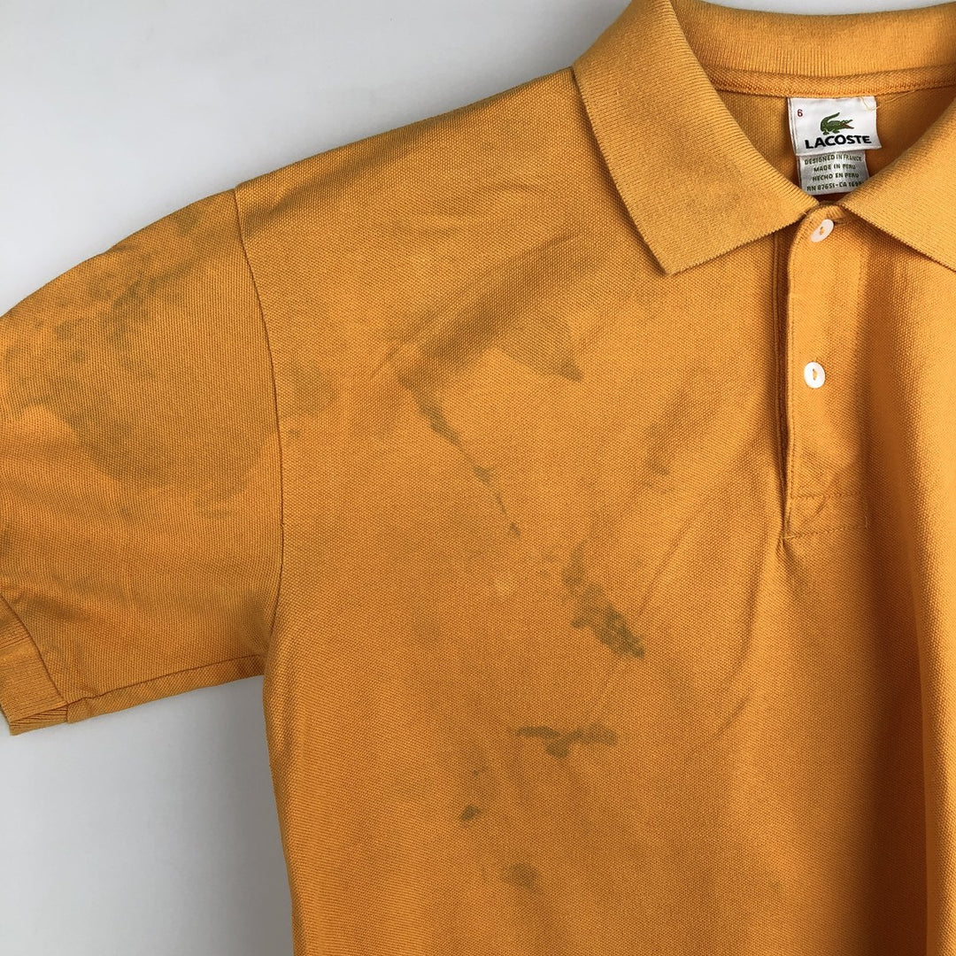 Lacoste LACOSTE French design short sleeve polo shirt size 6 men's XL equivalent cotton orange type Vintage Second Hand