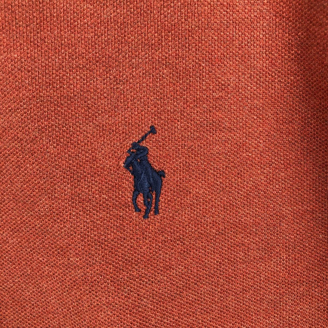 Ralph Lauren POLO by Ralph Lauren short sleeve polo shirt, men's XL size cotton red type reddish brown Vintage Second Hand
