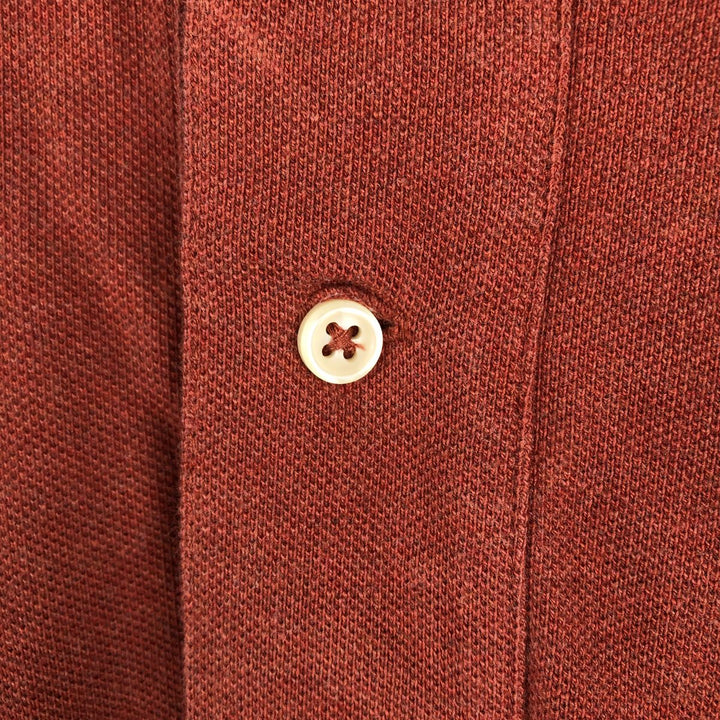 Ralph Lauren POLO by Ralph Lauren short sleeve polo shirt, men's XL size cotton red type reddish brown Vintage Second Hand