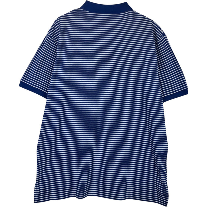 Ralph Lauren POLO by Ralph Lauren short sleeve striped polo shirt, men's XL size cotton blue type Vintage Second Hand