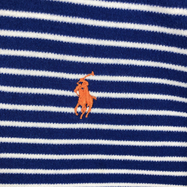 Ralph Lauren POLO by Ralph Lauren short sleeve striped polo shirt, men's XL size cotton blue type Vintage Second Hand