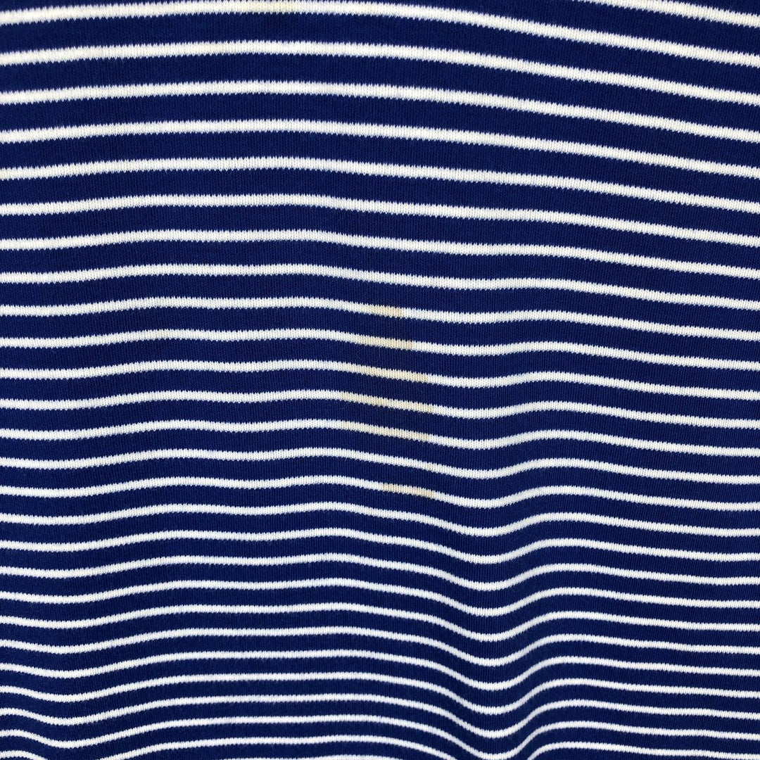 Ralph Lauren POLO by Ralph Lauren short sleeve striped polo shirt, men's XL size cotton blue type Vintage Second Hand