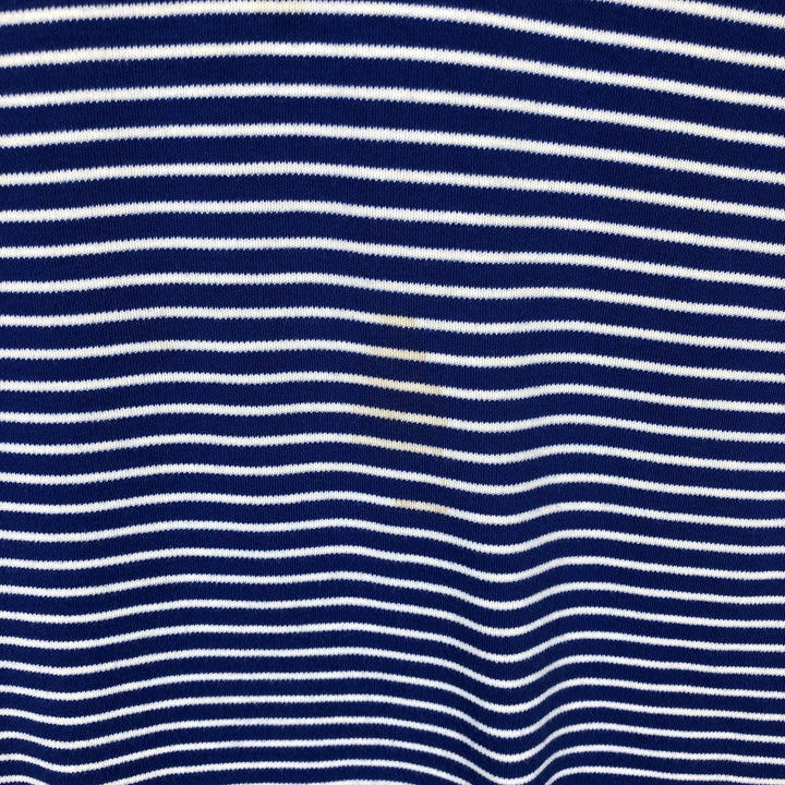 Ralph Lauren POLO by Ralph Lauren short sleeve striped polo shirt, men's XL size cotton blue type Vintage Second Hand
