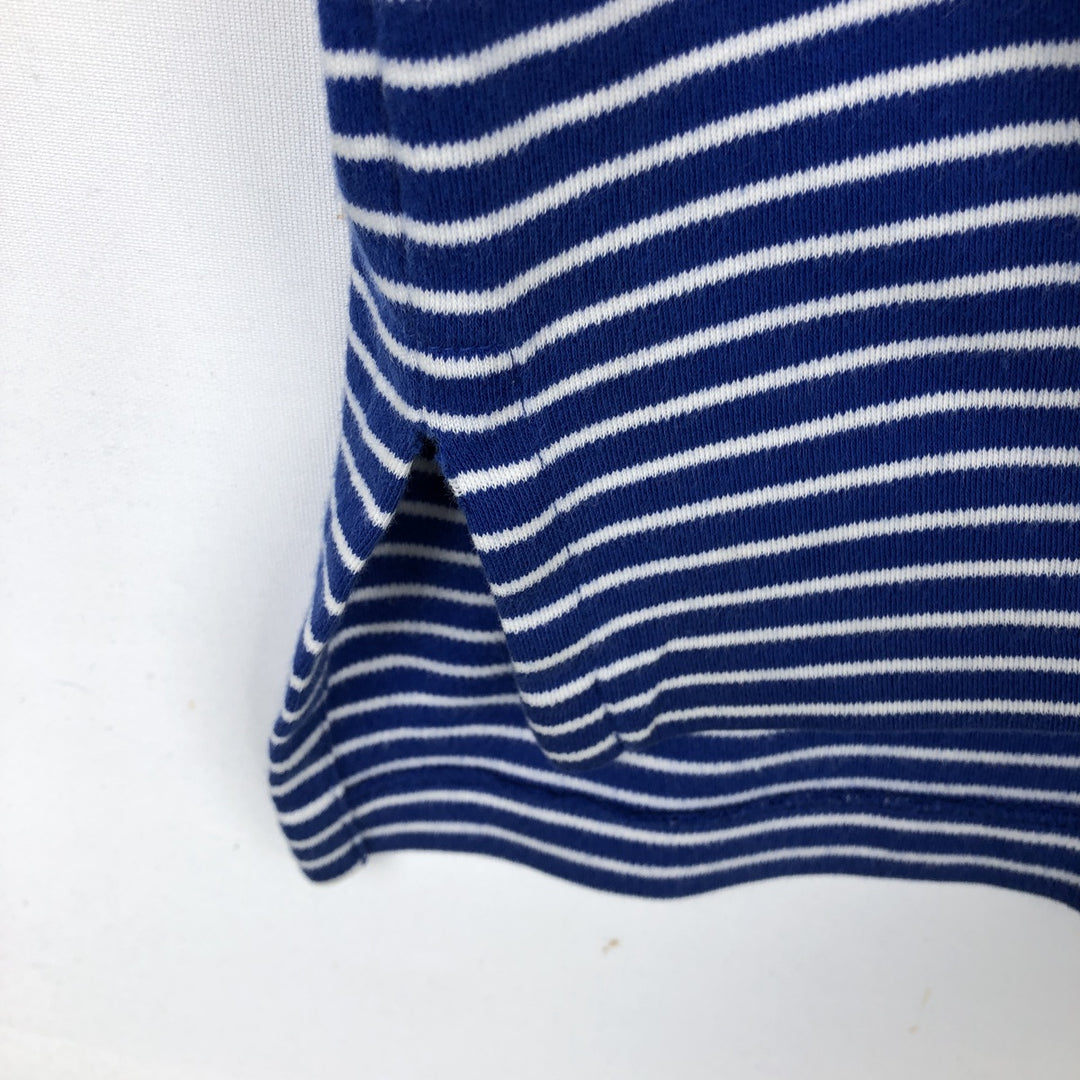 Ralph Lauren POLO by Ralph Lauren short sleeve striped polo shirt, men's XL size cotton blue type Vintage Second Hand