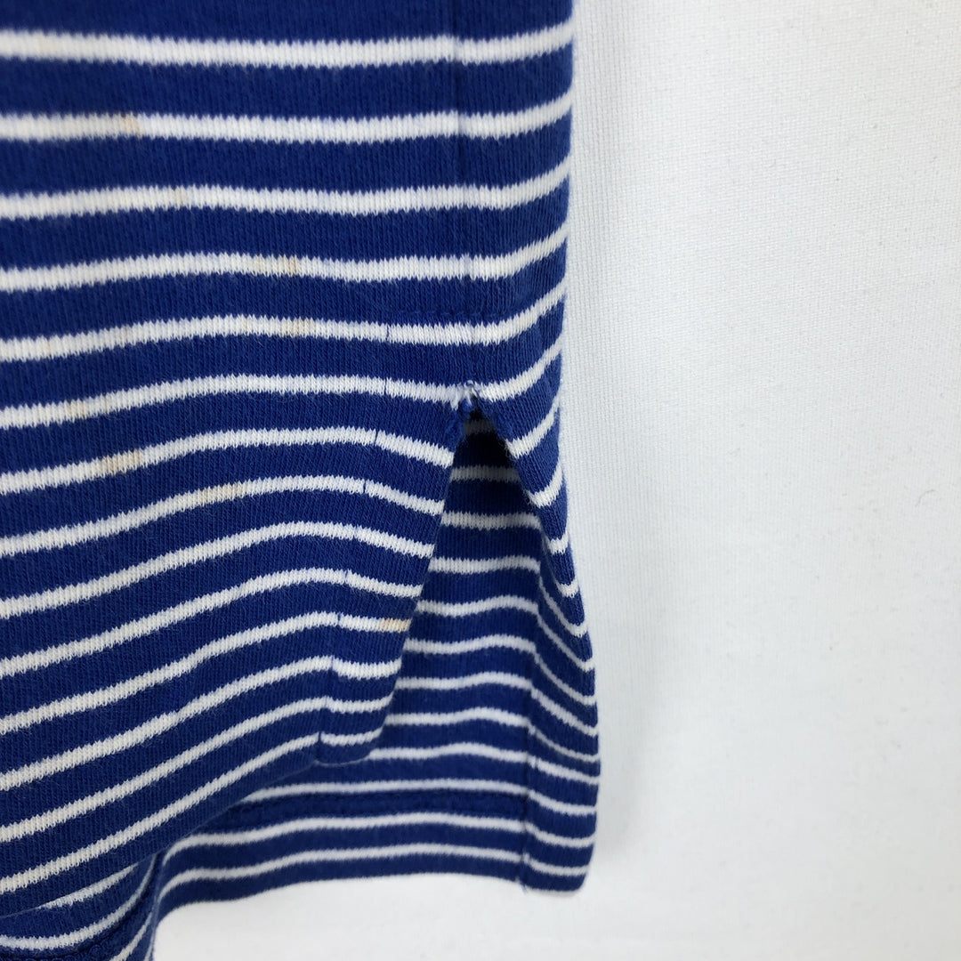 Ralph Lauren POLO by Ralph Lauren short sleeve striped polo shirt, men's XL size cotton blue type Vintage Second Hand