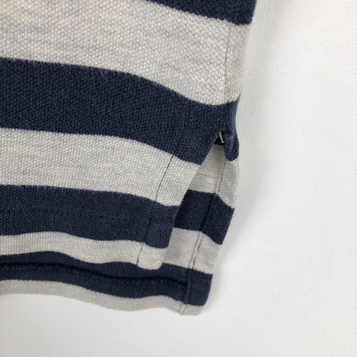 Ralph Lauren POLO by Ralph Lauren short sleeve striped polo shirt, men's XL size cotton gray type Vintage Second Hand