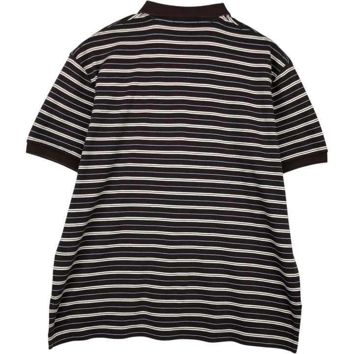 Ralph Lauren POLO by Ralph Lauren short sleeve striped polo shirt, men's XL size cotton brown type Vintage Second Hand