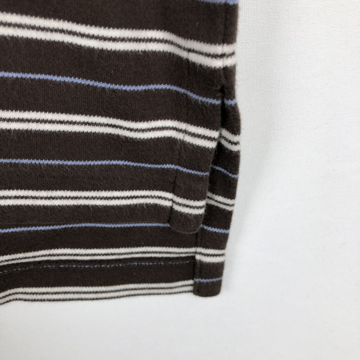 Ralph Lauren POLO by Ralph Lauren short sleeve striped polo shirt, men's XL size cotton brown type Vintage Second Hand